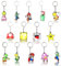 Clvsyh Ciondolo Portachiavi per Bambini, 14 Pezzi Decorazione Portachiavi in Silicone, Set di Portachiavi Anime, Set Portachiavi Personaggi Gioco, Regalini Fine Festa Compleanno