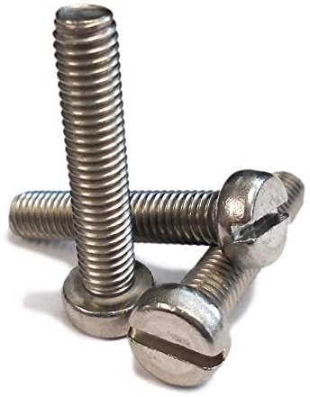 Stainless Steel Machine Screws, A2 Grade, 2BA x 1 inch, Cheese Slotted Head, 20 Pack