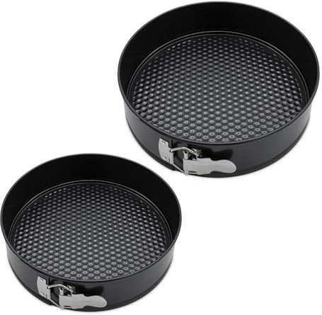 Back Springform 2er Set rund dunkelgrau PFOA-frei - 26/24 cm - Kuchen Backform mit Antihaft-Beschichtung - Kuchenform Backzubehör Flachboden Torten Form zum Backen 230° hitzebeständig auslaufsicher