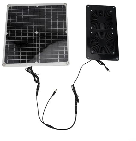 Ventilateur à panneau solaire 30 W pour niches et serres - Solution écologique de circulation d'air (ventilateur)