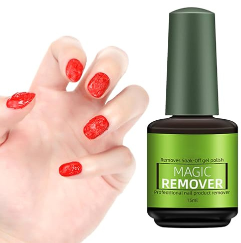 Tuxuseo Nail Polish Remover, Gel Nail Removal, 15 ml Quick Nail Polish Cleaner, Manicure Cleaner Supplies for Travel, Home, Beauty Salon, No Foil Need
