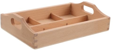 VERDANVERSE Vassoio di Servizio in Legno di Faggio con Manici, Robusto e Multipurpose, per Colazioni e attività Montessori in Aula per Bambini Piccoli