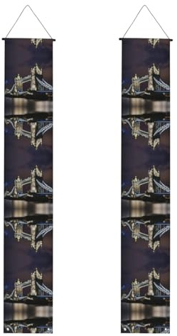 Tower Bridge in London bedrucktes Banner, Polyester-Banner, für drinnen und draußen, einfach aufzuhängen, wiederverwendbar