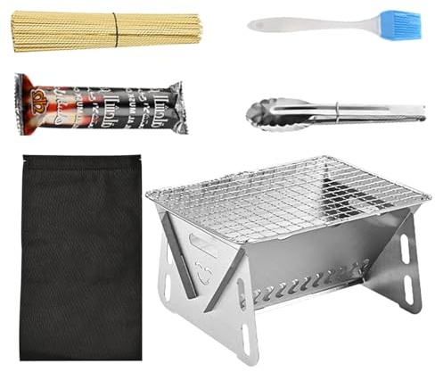 Camping Feuer Grill,Hochbelastbar Und Leicht,Robuster Grill Für Den Tisch - für Wandern Picknicks Tailgating Garten Terrasse Reisen Garten Party