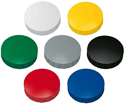 Magnete, farbig sortert Ø 32mm, Haftmagnete für Whiteboard, Kühlschrankmagnet, Magnettafel, Magnetwand, Magnet Rund (30er Pack, farbig sortiert)