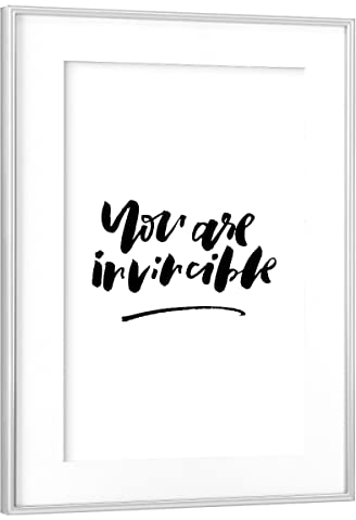 artboxONE Poster mit Rahmen Silber 75x50 cm You Are Invincible von Planeta444 - gerahmtes Poster