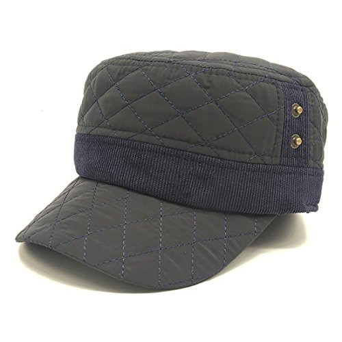 BeFur Herren Winter Baumwoll Cap Ohrenschützer verstellbare Kappe Military-Stil Wintermütze - Armee Grün