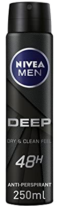 Nivea Men Deodorant schwarz anthrazit Anti-Transpirant Spray, Deep Clean, 250 ml, 6 Stück