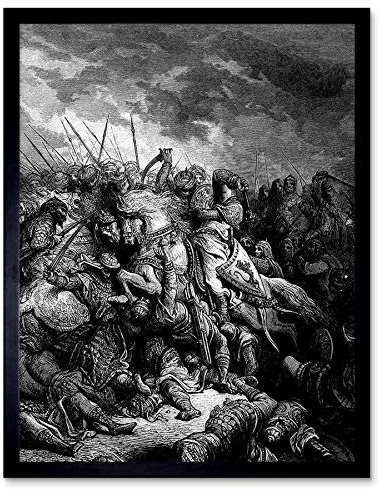 Wee Blue Coo Gustave Dore Richard I Lionheart Battle At Arsuf 1191 Art Print Framed Poster Wall Decor Kunstdruck Poster Wand-Dekor-12X16 Zoll