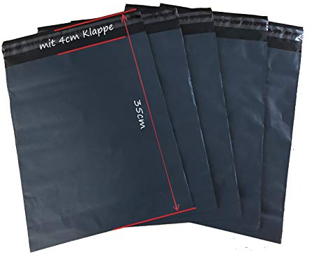 100 St. Folienversandbeutel Versandbeutel Versandtasche 25 x 35 cm schwarz undurchsichtig, Extra Dick