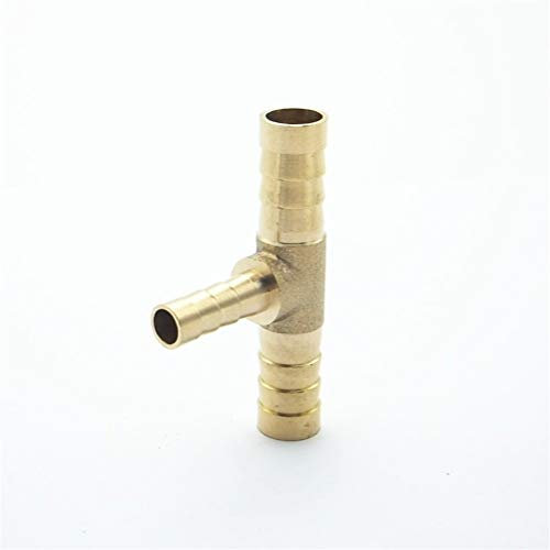 NO LOGO WSF-Adapter, 1pc 4mm 5mm 6mm 8mm 10mm 12mm 14mm 16mm T Typ Reduzierung Schlauchkupplung Messing Barbed Rohr Rohrfitting Reducer Kupplung-Stecker-Adapter (Größe : 12 10 12mm OD)