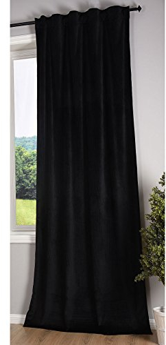 Gardinenbox Verdunkelung Vorhang »Milano« Samt Blickdicht Schlaufenband Tunneldurchzug Blackout Bügelband kürzbar Schwarz 1 Stück HxB 235x135 cm, 20357