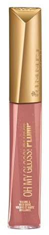 Rimmel London Oh My Gloss Plump Lucidalabbra con Oli Idratanti, Labbra Morbide e Finish Ultra-Luminoso Effetto 3D, 758 Rosie Posie, 6 ml