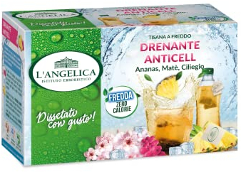 L'Angelica Tisana A Freddo Drenante Anticellulite - 10 Confezioni Da 18 Filtri, Ananas, 180 Unità