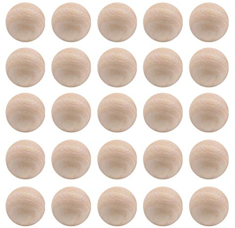 EXCEART 30Pcs 30Mm Runde Holzkugeln ohne Loch DIY Mini Ball Crafs Unvollendete Holzperlen für Schmuck Machen Kinder Familie DIY Malerei Kunstprojekte