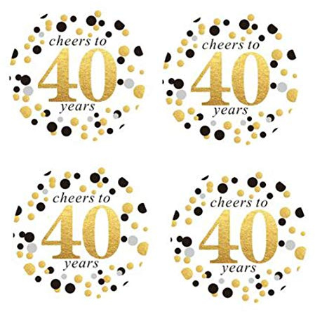 5,1 cm runde 50 Stück Prost bis 40 Jahre Etiketten Aufkleber Geburtstag Party Aufkleber Etiketten 40. Geburtstag Party Favor Aufkleber 40. Geburtstag Party Dekoration