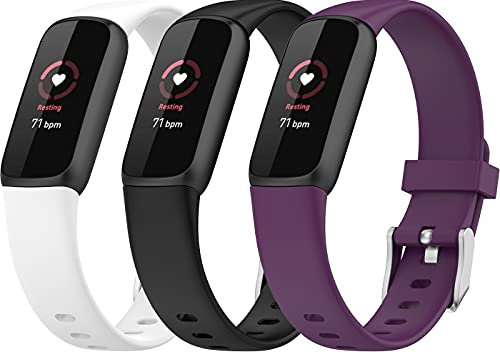 Shieranlee Armband Uhrenarmband Armbänder kompatibel mit Fitbit Luxe Activity Tracker - Premium Silikon QuickFit Armbänder,kleine Größe
