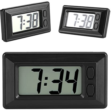 Mini-Uhr, praktische Auto-Armaturenbrett-Digitaluhr mit großen Ziffern zum Einbau in das Armaturenbrett von Autos oder Fahrzeugen, um die Uhrzeit für den Tisch anzuzeigen