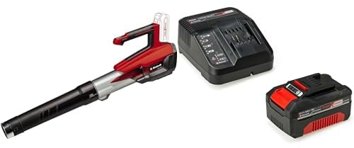 Einhell Soplador de Hojas con batería GP-LB 18/200 Li E-Solo Power X-Change (Iones de Li, 18V, Motor sin escobillas, regulación de Velocidad, tecn. de Ventilador axial, con batería 4 Ah y Cargador)