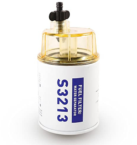 S3213 Fuel Filter Fuel Water Separator With Clear Bowl Replacement for Marine Outboard Motor Mercury Boat Replaces# S3213, 18-17928, 35-809097, 35-60494-1, 18-7932-1