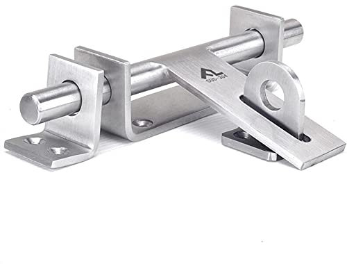LAErper Sliding Bolt Gate Latch, Heavy Duty Stainless Steel Barrel Door Latches, Safety Lock Bolt Hasp,With Padlock Hole