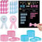Zocipro Gender Reveal Party, 77Pcs Set Poster Baby Shower Adesivi Boy or Girl Party Giochi Gender Voting Reveal, Braccialetti Gender Reveal Silicone per Anniversario Nascita Festa