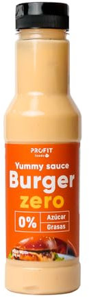 PROFIT - Yummy Sauce - Salsa baja en calorías - Ideal como aderezo para tus platos favoritos. 0% grasas y azúcares añadidos. Sin lactosa - 375 ml (Hamburguesa)