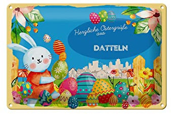 Femer Blechschild Ostern Ostergrüße 30x20cm DATTELN