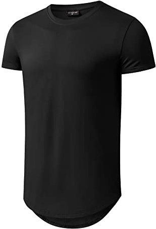 LETAOTAO Lange Shirts für Herren, Hip-Hop-Shirts, lange Batik-Shirts, Hipster-Fitnessstudio, T-Shirts, Jakobsmuschel-T-Shirt (regulär, groß und groß)