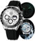 OLEVS Uhren für Herren, Quarz, wasserdicht, Chronograph, analog, multifunktional, Mondphase, Silikon, Diamant, leuchtende Armbanduhr, Silber, Schwarz, digital, silberfarben,weiß, Digital