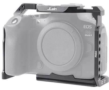 FOTGA Kamerakäfig für Canon EOS R6 Mark II R6II Kamera, Aluminium Video Rig mit NATO Schiene, Cold Shoe, 1/4 Schraubgewinde, 3/8“-16 Fixierstifte für Arri Grip, Schnellwechselplatte für Arca Stativ
