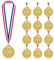 Nizirioo 12 Stück Fußballverein Medaillen: Medaillen Kinder mit Bändern, Gewinner Medaillen mit Gravur Trophäen Muster für Sport, Wettbewerbe Auszeichnungen Goldmetallmedaille