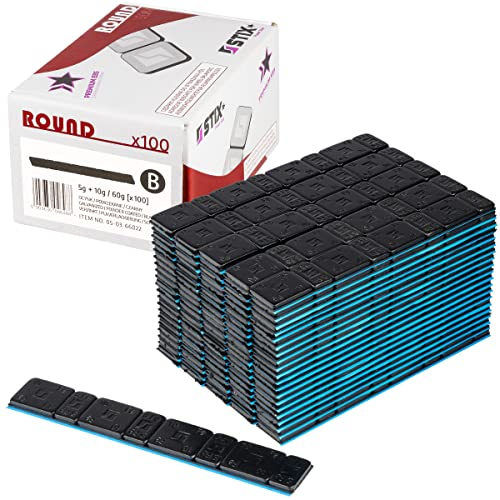 Klebegewichte für Alufelgen 60g 5+10g Schwarz Auswuchtgewichte 6KG Kleberiegel 100 Stück