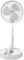 ADEPTNA Premium Cordless Telescopic Folding Fan with 180° Angle Adjustment - USB Rechargeable Foldable Compact Design for Easy Storage – Fan Height Adjustable (WHITE)
