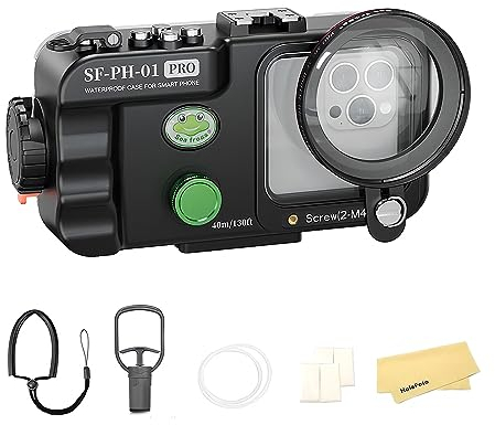 HolaFoto Seafrogs Sf-Ph-01 Pro Professional Diving Phone Case [40 M/130 Fuß] Wasserdichtes Gehäuse Für Andriod-Handy Und iPhone, Objektivfenstergröße 68 Mmx68Mm