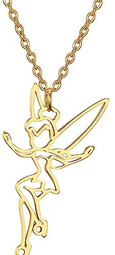 unift Collier avec Pendentif Fée Clochette en Acier Inoxydable pour Femme et Fille