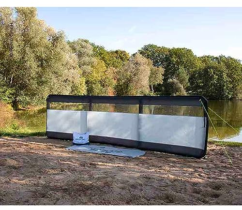 Camping Windschutz Sichtschutz aufblasbar HOOGE AIR 480x140cm 3 Teile inkl Pumpe