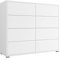 Mirjan24 Kommode mit 8 Schubladen Gesita K8SZ 120 Diele, Flur, Highboard, Mehrzweckschrank, Sideboard mit 8 Schubladen, Wohnzimmer, Push to Open (Weiß/Weiß)