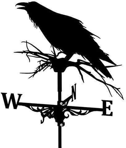 Girouette Corbeau girouette en Acier Inoxydable pour Jardin Patio Cour Ornement décoration girouette Outil de Mesure girouette en métal