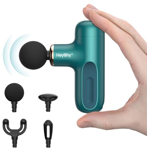 HEYCHY Mini Massagepistole, Perkussionsmassagegerät für tiefes Muskelgewebe | Reise-Massagepistole, Kompaktes Sportmassagegerät, Tragbares Handmassagegerät für Büro, Zuhause und Sportler