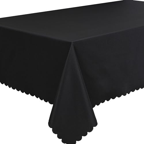 Home Direct Qualitäts Tischdecke Tischtuch Textil Eckig 140 x 200 cm, Tischwäsche, Schwarz