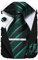 Hi-Tie Juego de corbatas clásicas de seda para hombre, 4 piezas, gemelos cuadrados con clip, corbata de cachemira sólida, Rayas verdes y negras, M