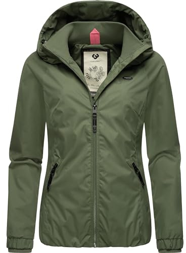 Ragwear Damen wasserdichte Übergangsjacke Dizzie mit großer Kapuze
