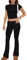 ABINGOO Damen Baumwoll Lounge Set Oberteil Und Schlaghose Set Geschnittene Yoga Trainingsanzug Zweiteiliger Outfit Schmal Loungewear Set(S-Schwarz,S)