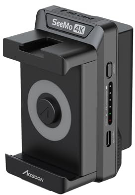 Accsoon SeeMo 4K HDMI Video Transmitter Adapter for iPhone iPad Monitoring,Recording Live Streaming-Black