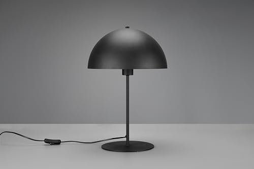 lightling Tischlampe Lola, schwarz matt Metall, Schnurschalter, exkl. 1 x E27 max. 40W, Ø 30 cm, Höhe 45 cm