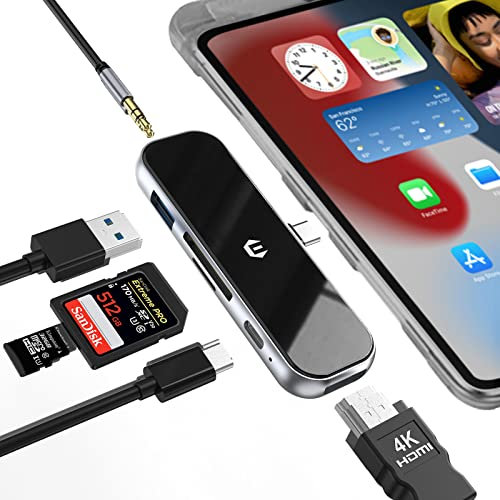 BIGBIG WON USB Port, USB C Multiport, Multiport Adapter USB C for Surface, Dell, HP, Lenovo, XPS and More Type C Devices, 6 in 1 USB C Splitter with 100 W PD