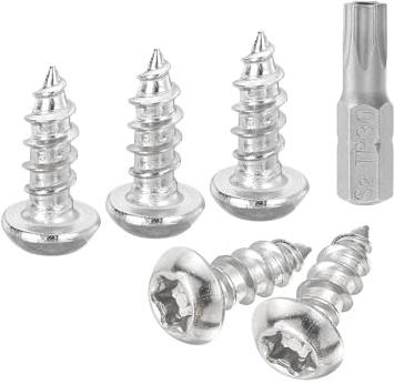QUARKZMAN 20 Stück Holzschrauben Halbrundkopf Torx Blechschrauben M6 x 12mm Linsenkopfschrauben Torx-Rundkopfschrauben 304 Edelstahl Selbstschneidende Schrauben Sicherheitsschrauben(Silber)