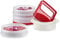 Tupperware Küchenhelfer Hamburger-Maker Former Presse Frikadellen Hamburger Köfte Presse rot weiß Patty (Hamburger Set mit Vorratsbehälter)