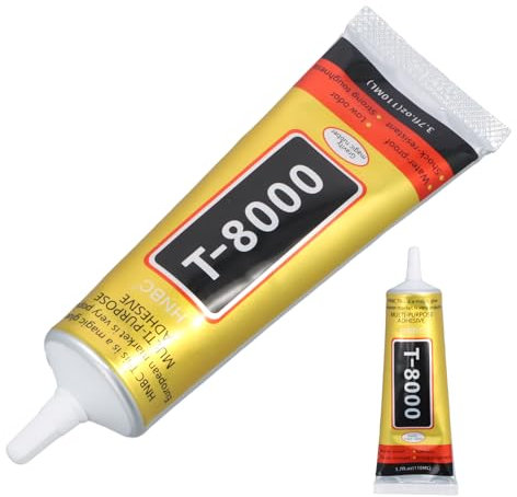Dokeno T8000 Handy Display Kleber, 110ml Bastelkleber Transparent Flüssig Wasserfest und Lackierbar Mehrzweckkleber, Starker Flexibler Bastelkleber für Holz Glas Stoff Keramik Metall und mehr